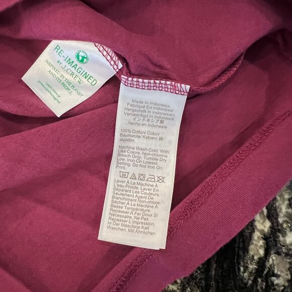 NWT J. Crew Men's Crushed Beet Red Slim Washed Jersey Pocket Tee - SIZE XL - Picture 9 of 10